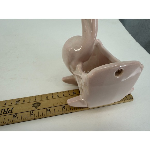 Haeger Pink Stork Cradle Baby Nursery Planter Wall Pocket Vintage 1940s 4.5x5x6" - Picture 6 of 7